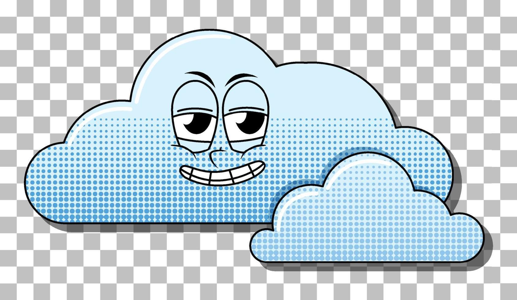 nubes con expresión facial vector