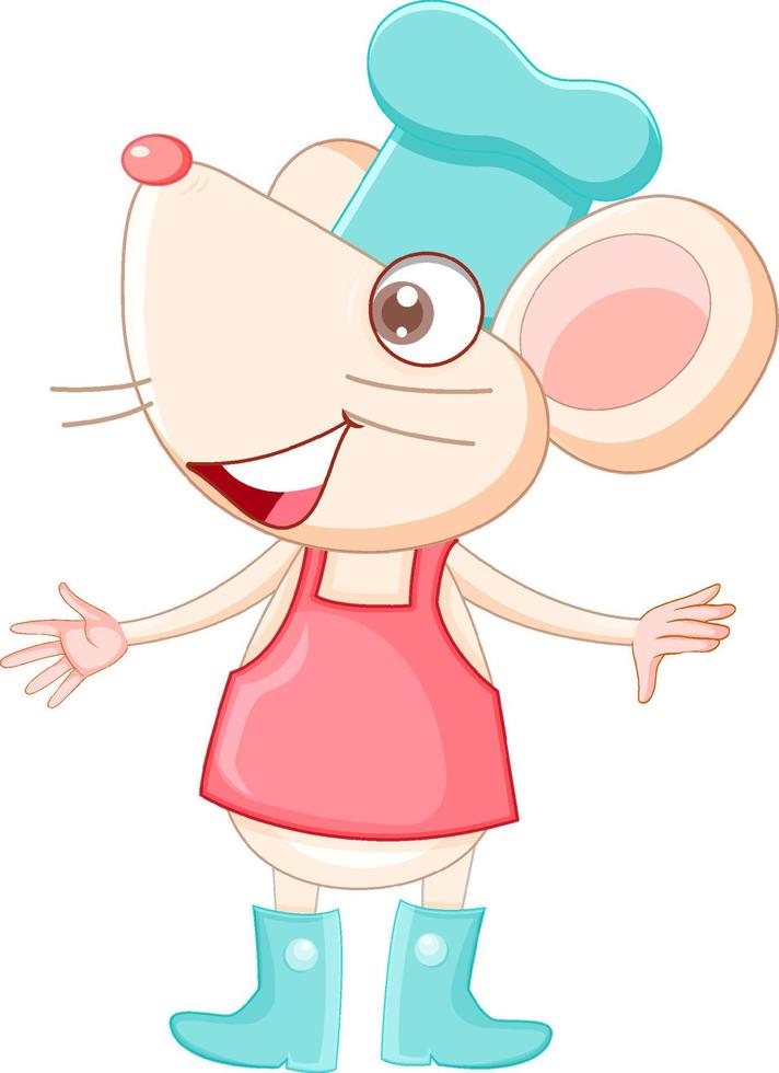 Chef rat cartoon character vector