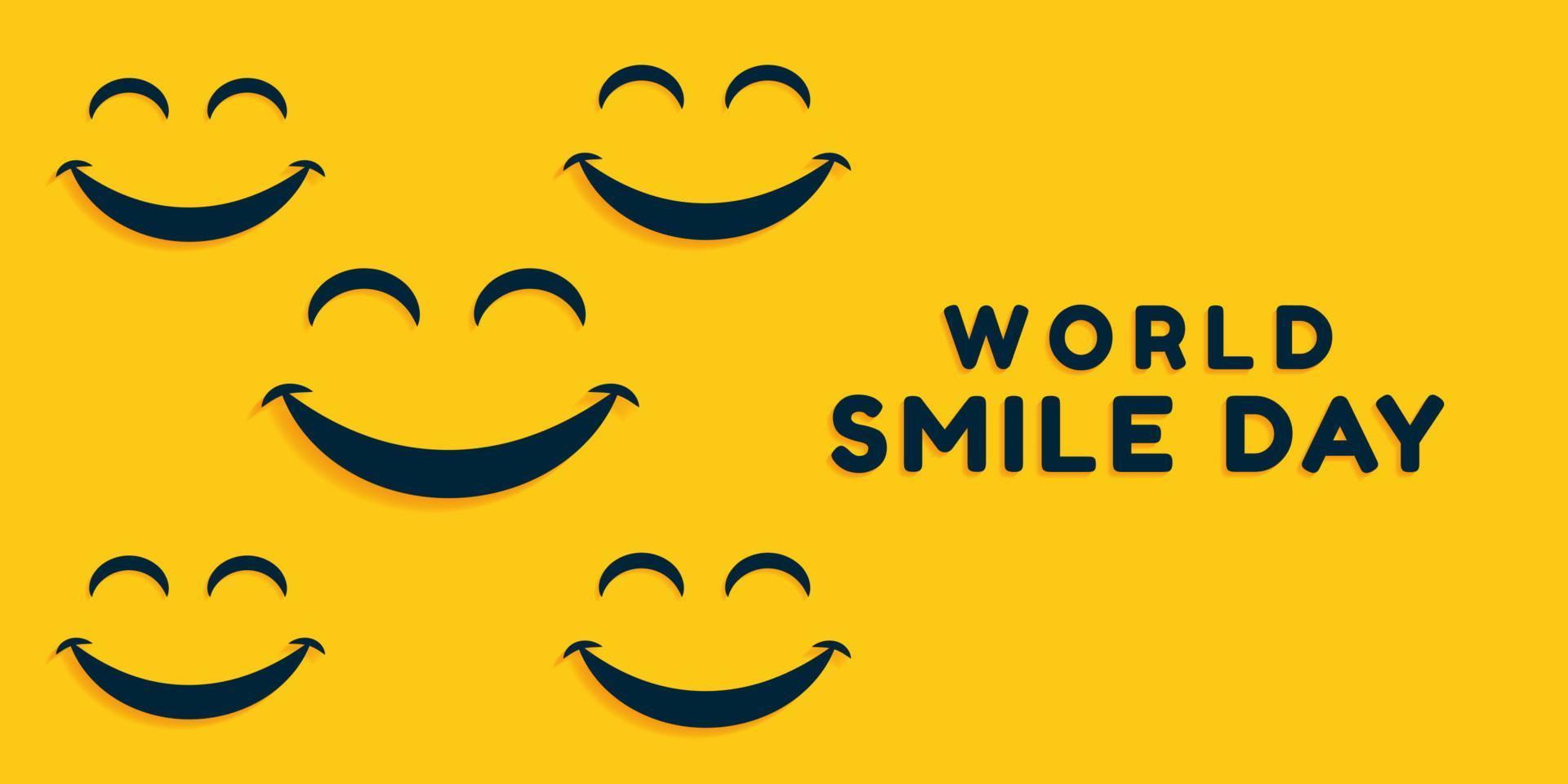 world smile day horizontal banner illustration vector