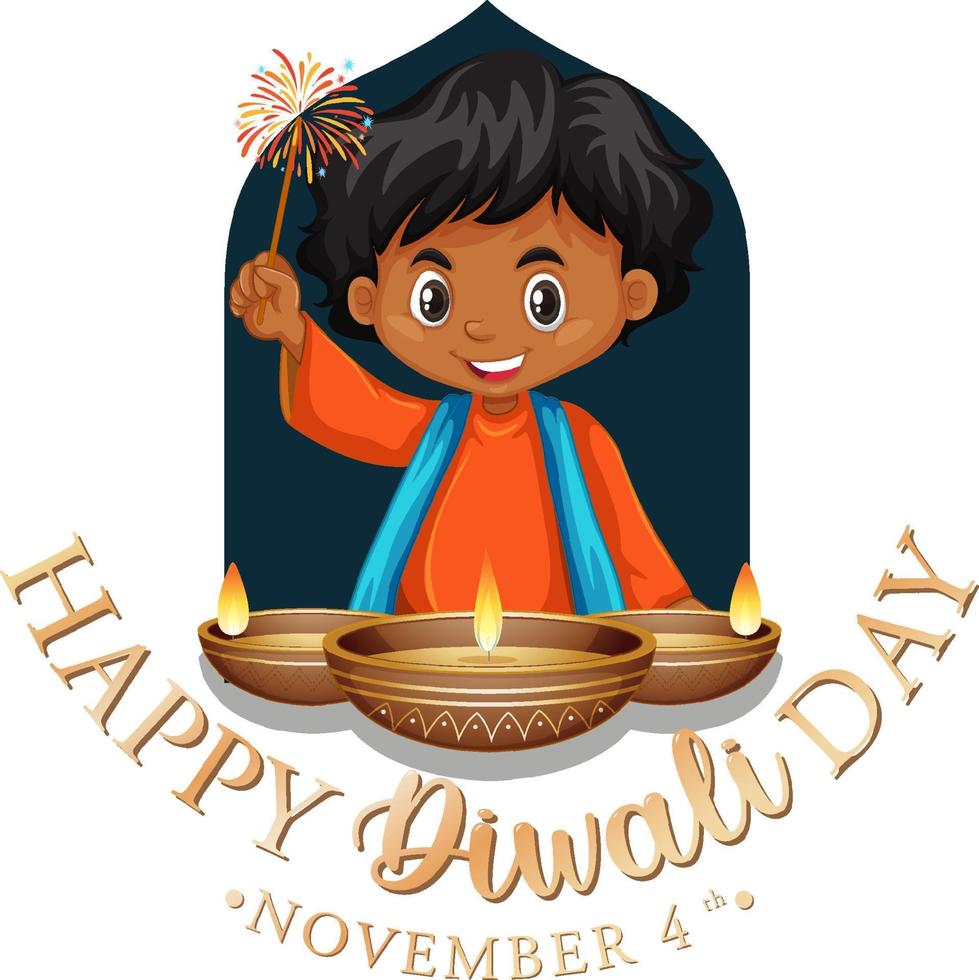 Happy Diwali Day Logo Design vector