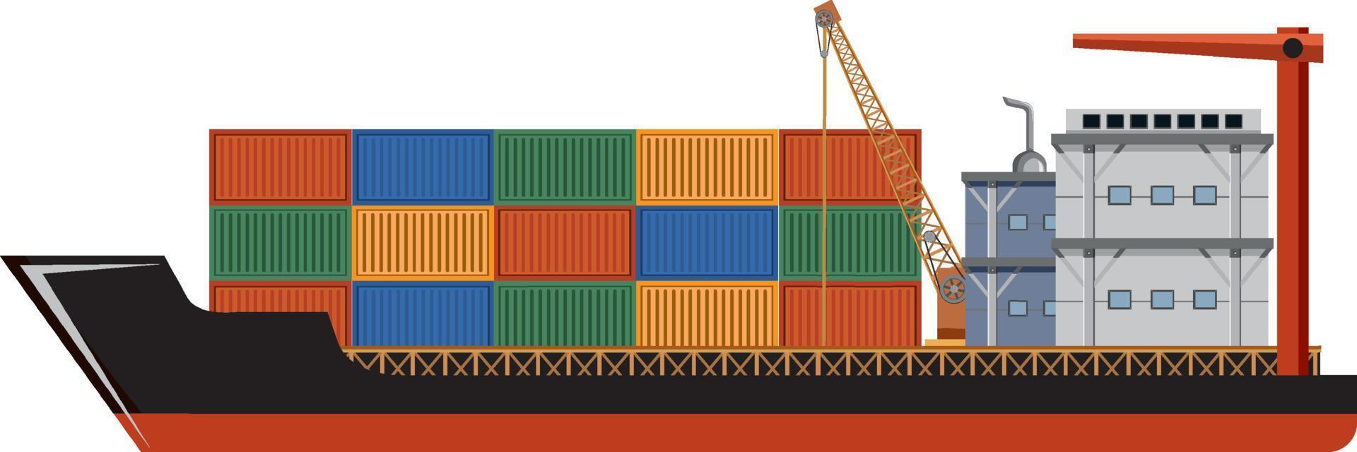 Cargo ship with containers vector