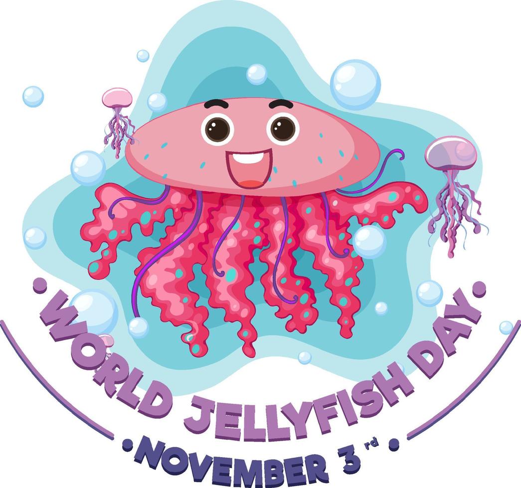 World Jellyfish Day Logo Design vector