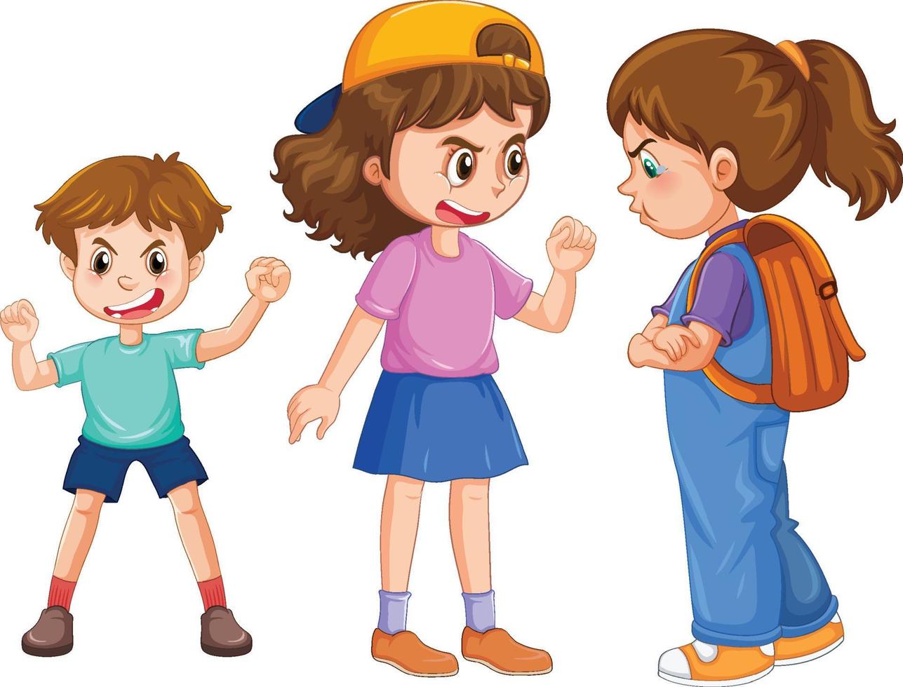 A girl abused by other kids vector
