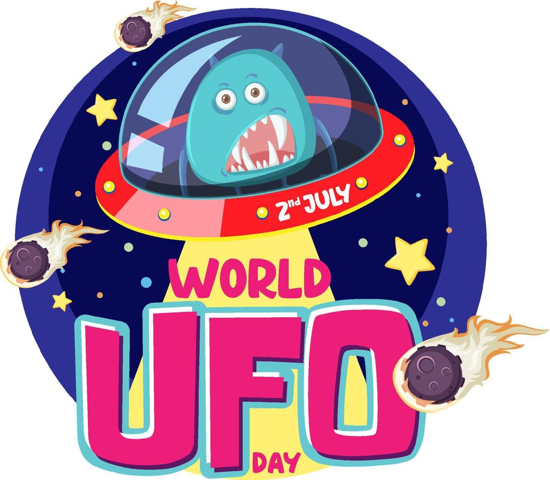 World UFO Day Poster Design vector