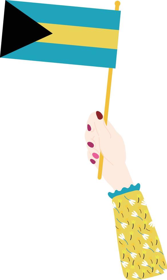 Bahamas flag hand drawn,Bahamian dollar hand drawn vector