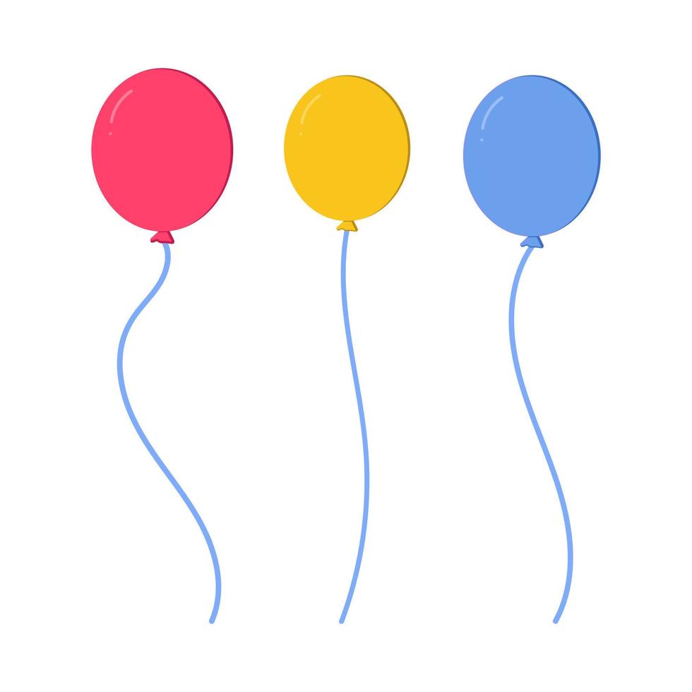 Set colorful balloons. For greeting card, invitation, birhday party. Vector. vector