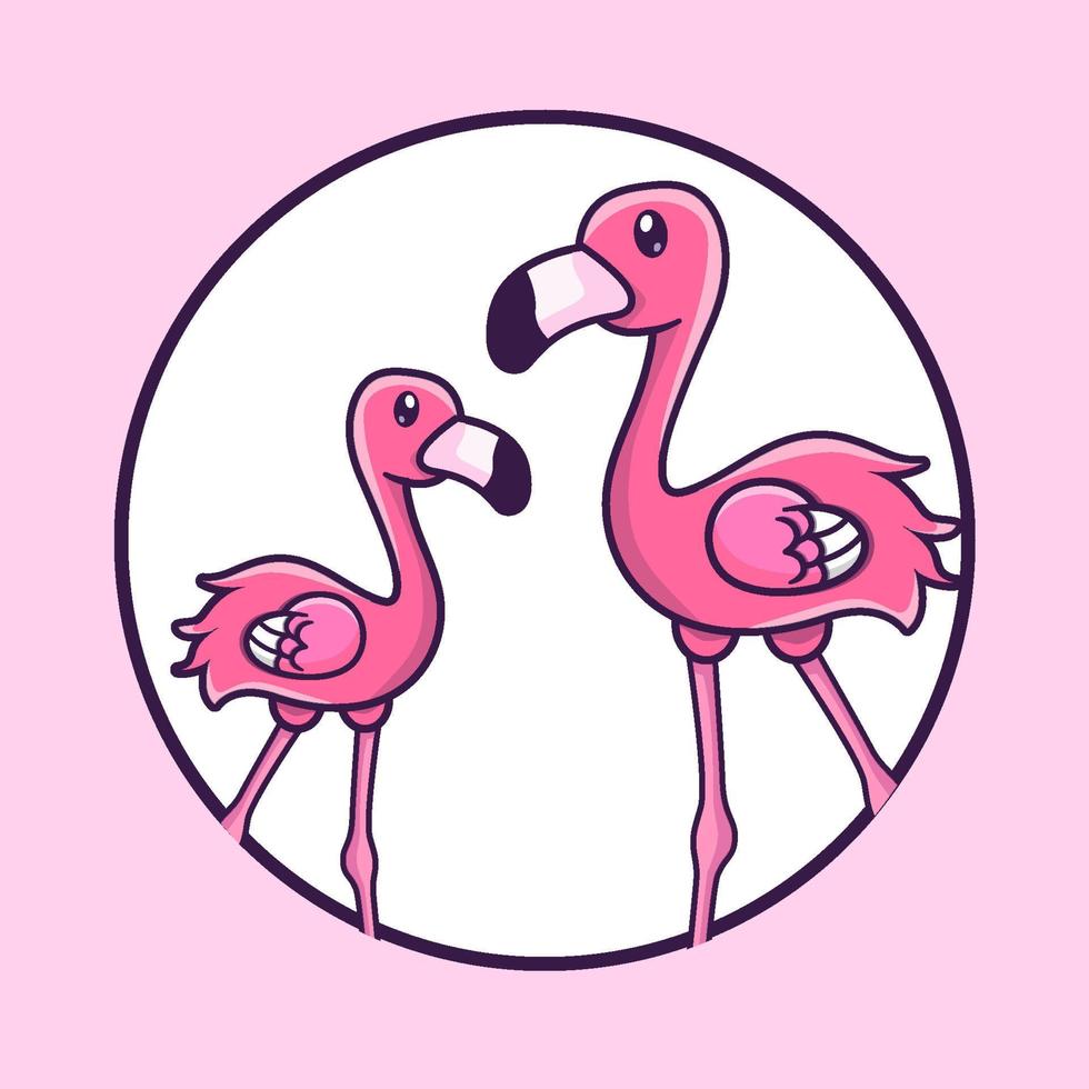 Illustration of pink flamingo vector icon