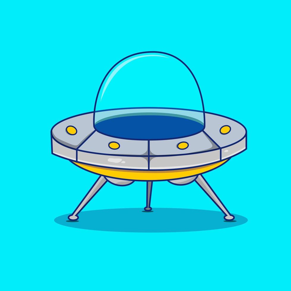 UFO cartoon vector icon illustration