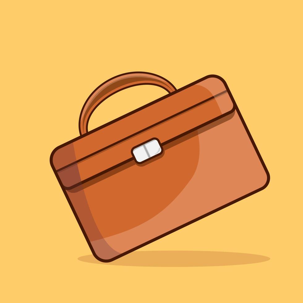 Business suitcase cartoon vector icon illustration