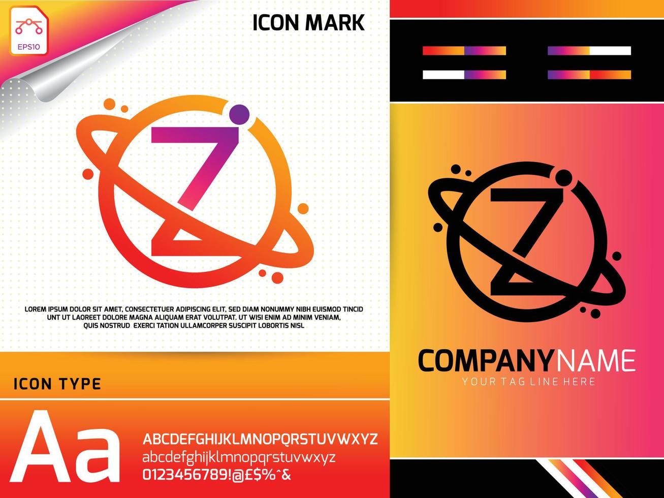 Abstract letter Z with space planet logo concept vector