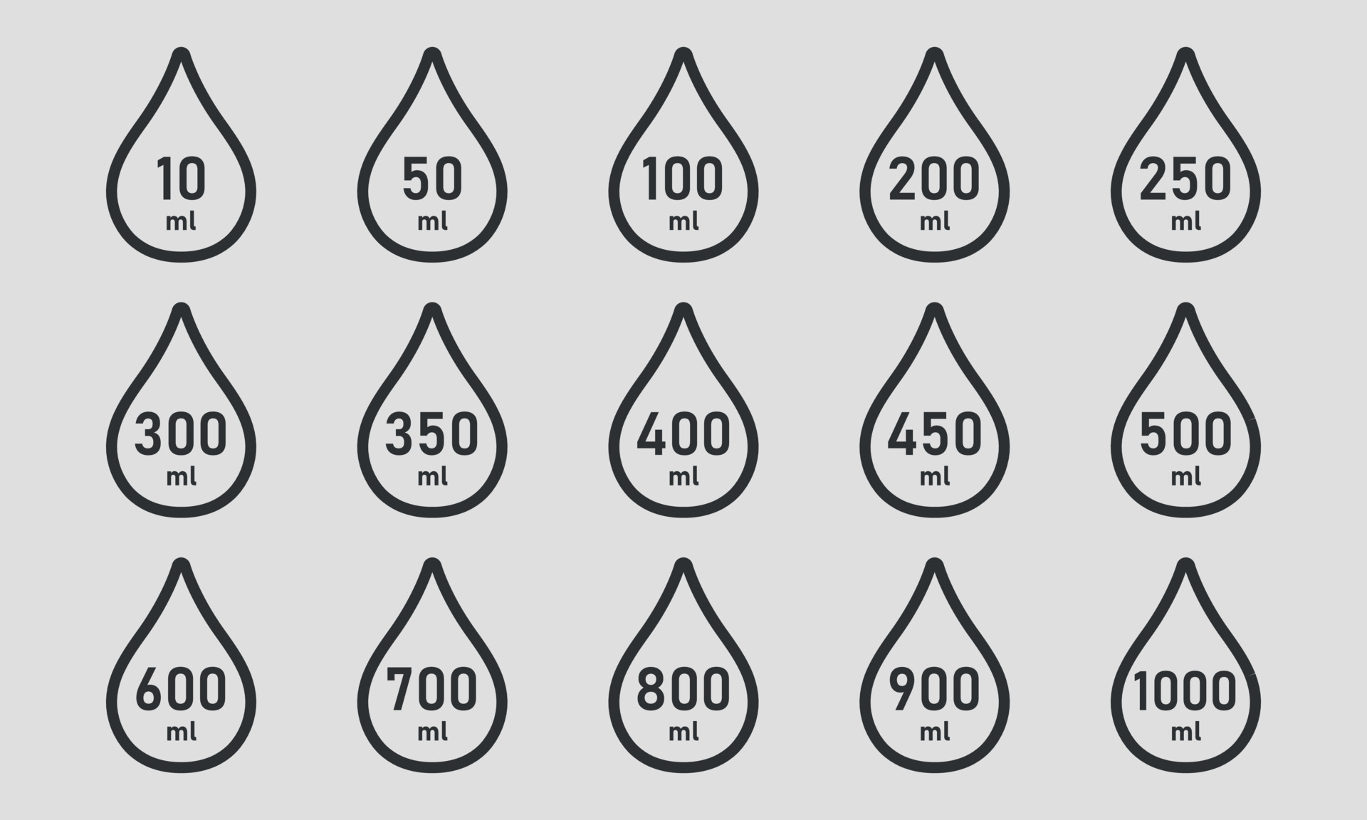 A vector drawing of a 10 ml measuring cup. liquid measurement