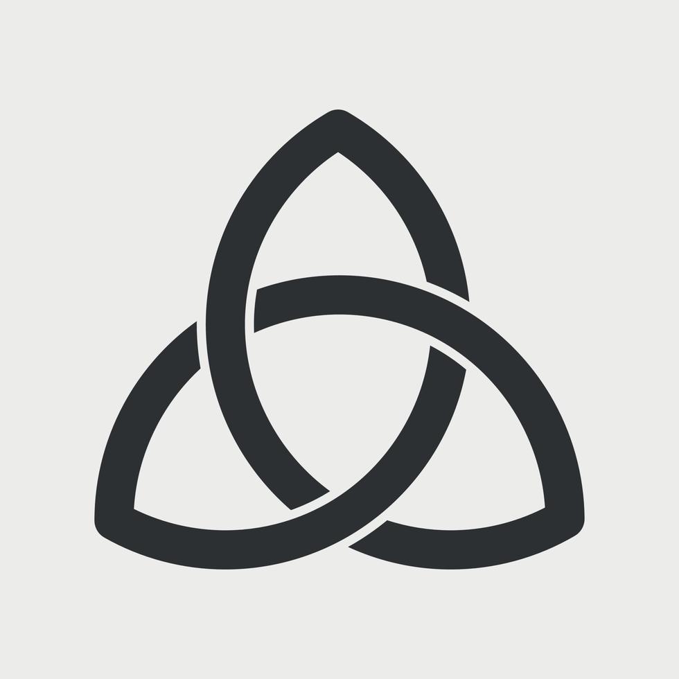 Celtic trinity knot. Ancient symmetric irish decoration. Sacred endless symbol. Vector illustration