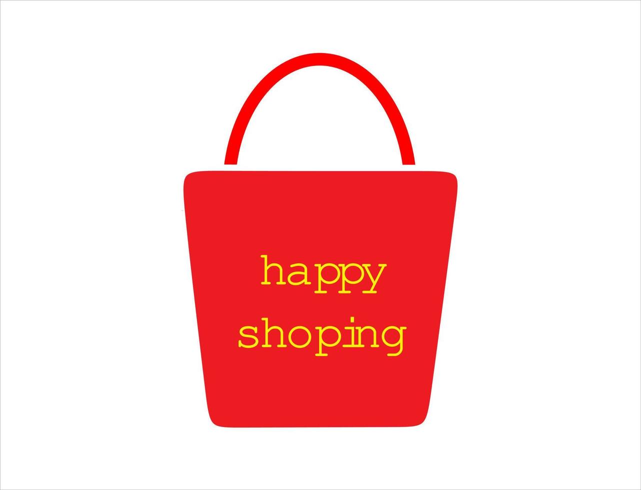 Happy Shopping Bag vector