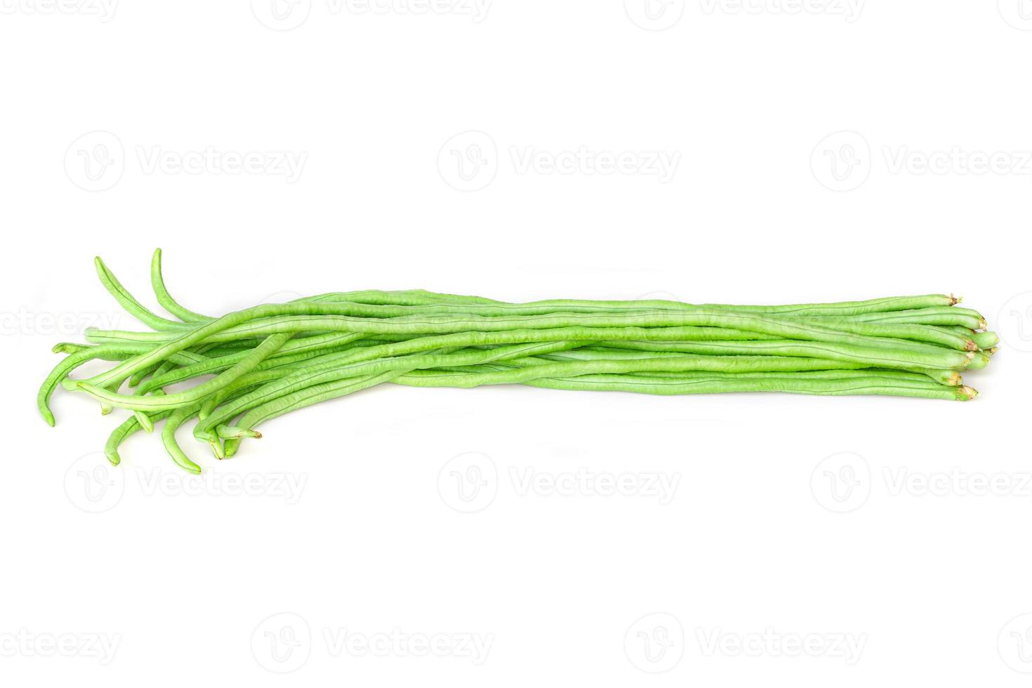 fresh long beans Vigna unguiculata subsp. sesquipedalis isolated on a white background photo