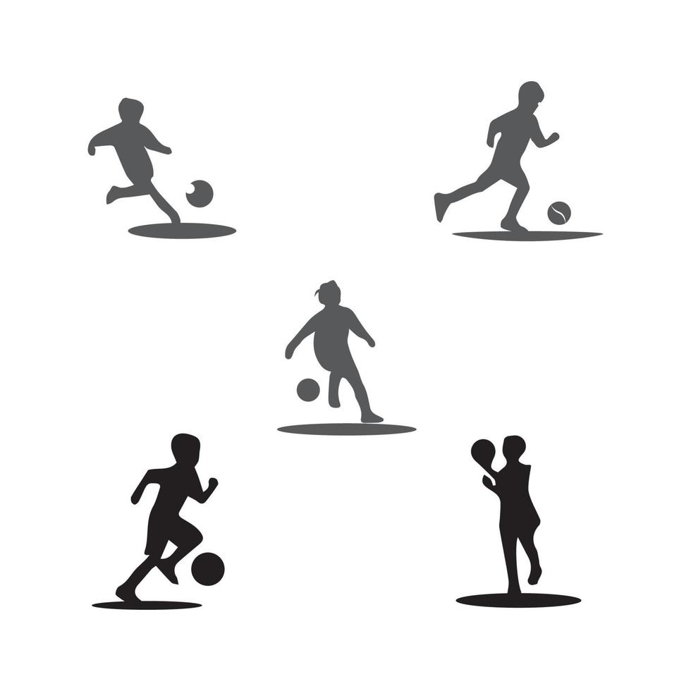 kids silhouettes concept playing with balls vector