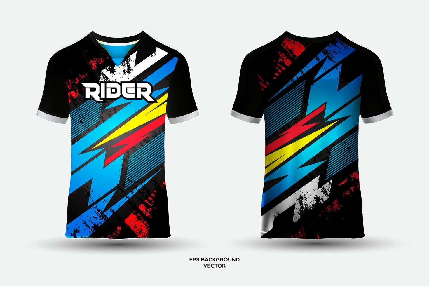 Rider t shirt sport design vector. Abstract soccer jerseys design vector. vector