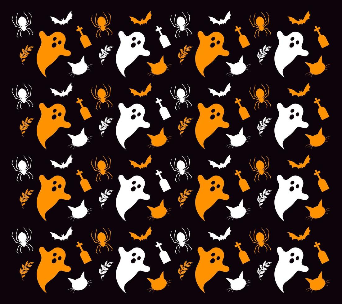 Cute Halloween pattern design vector. Modern monster costume pattern design template vector