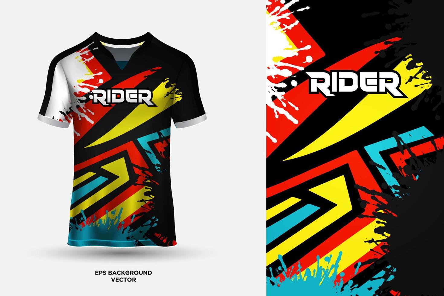 Futuristic T shirt jersey design suitable for sports, racing, soccer, gaming and e sports vector