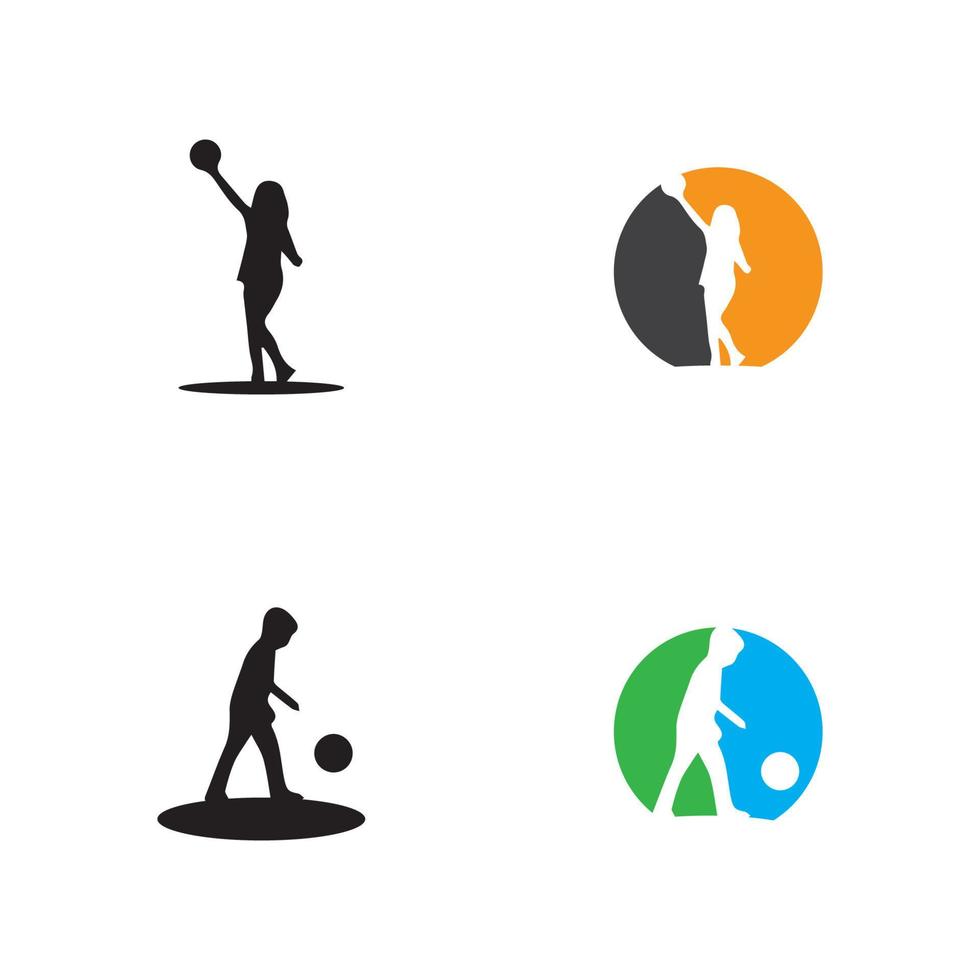 kids silhouettes concept playing with balls vector