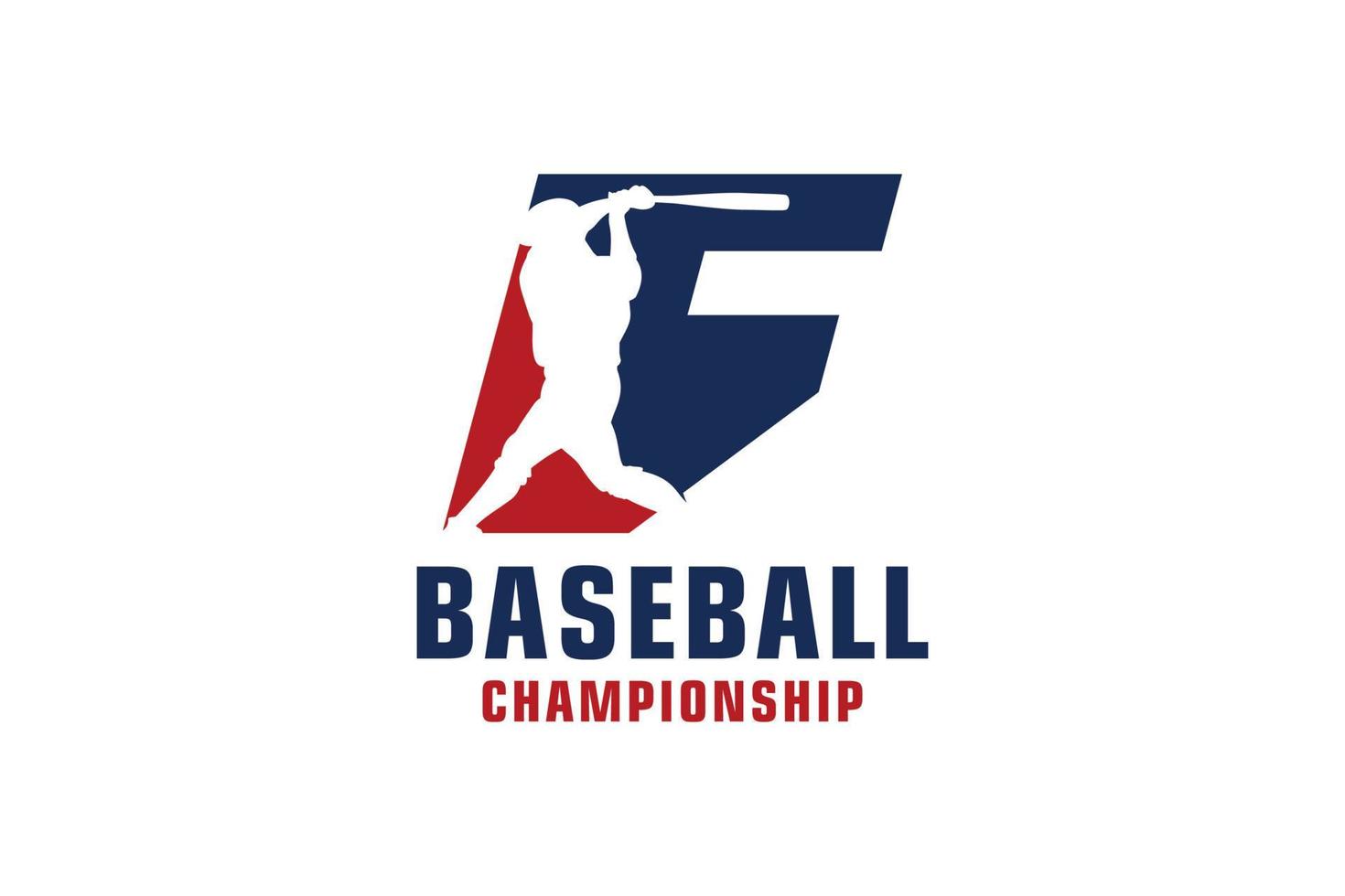 letra f con diseño de logotipo de béisbol. elementos de plantilla de diseño vectorial para equipo deportivo o identidad corporativa. vector