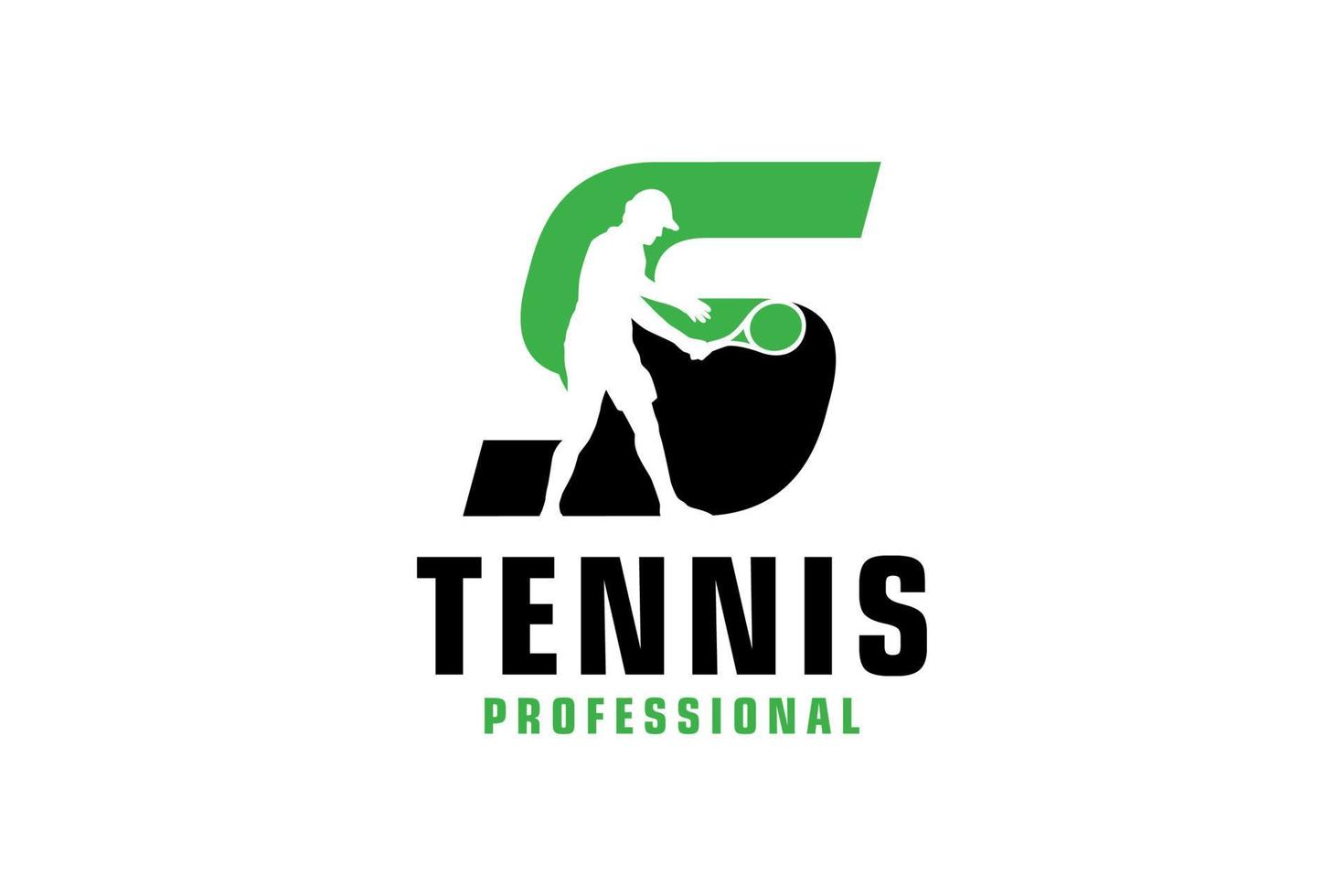 Letter S with Tennis player silhouette Logo Design. Vector Design Template Elements for Sport Team or Corporate Identity.