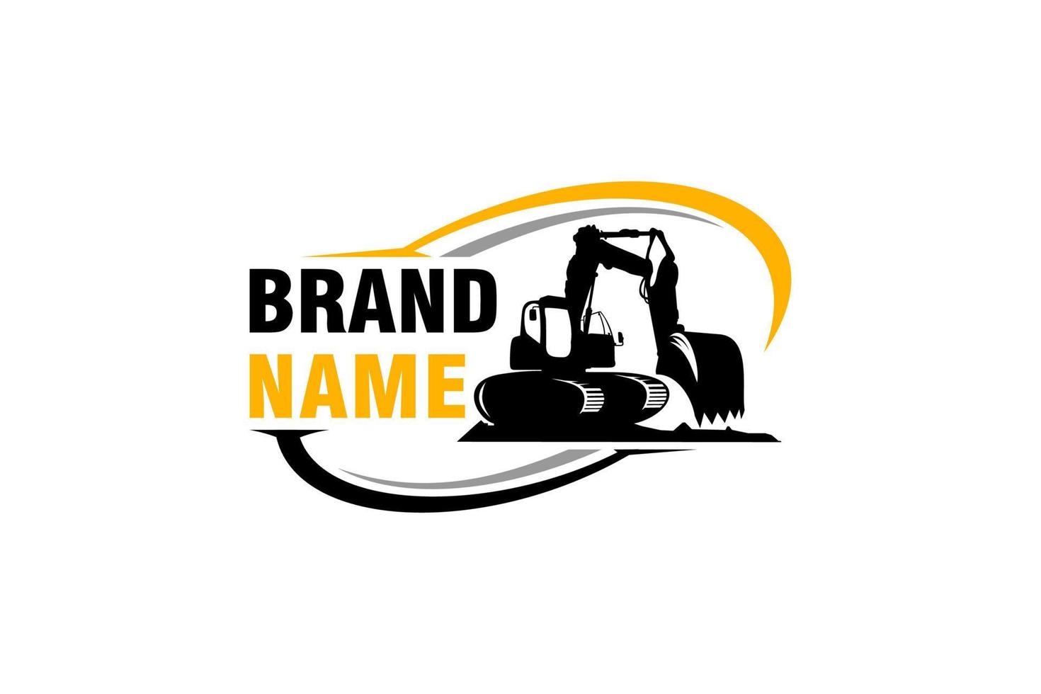 Excavator logo template vector. Heavy equipment logo vector for construction company. Creative excavator illustration for logo template.