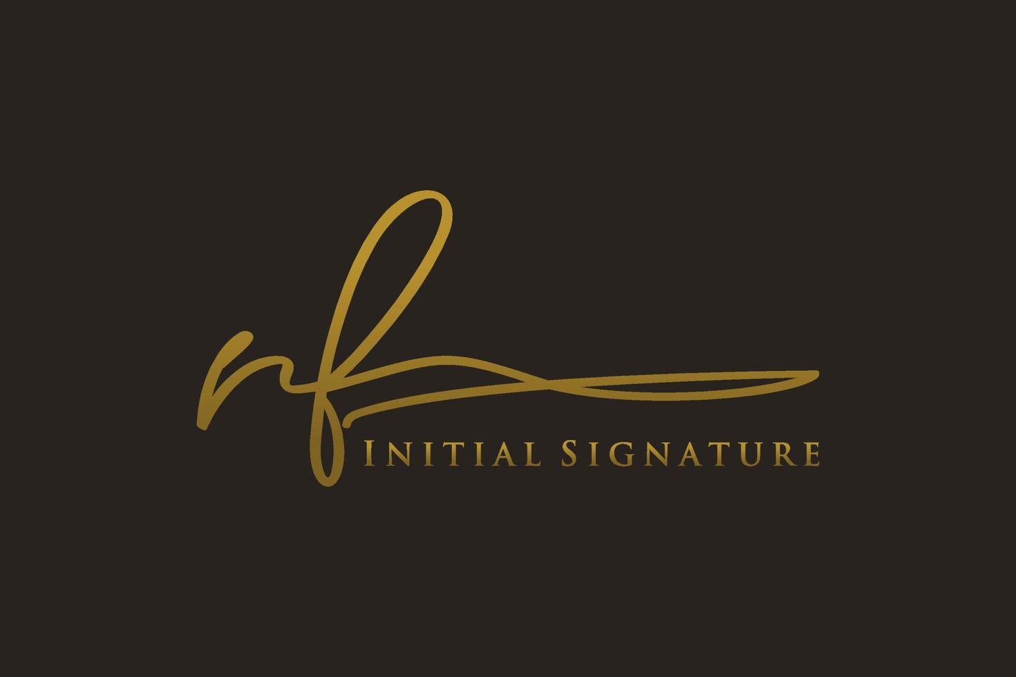 Initial RF Letter Signature Logo Template elegant design logo. Hand drawn Calligraphy lettering Vector illustration.