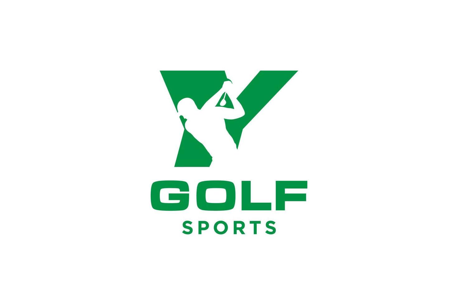 logotipo de icono de letra del alfabeto y para plantilla de vector de diseño de logotipo de golf, etiqueta vectorial de golf, logotipo de campeonato de golf, ilustración, icono creativo, concepto de diseño