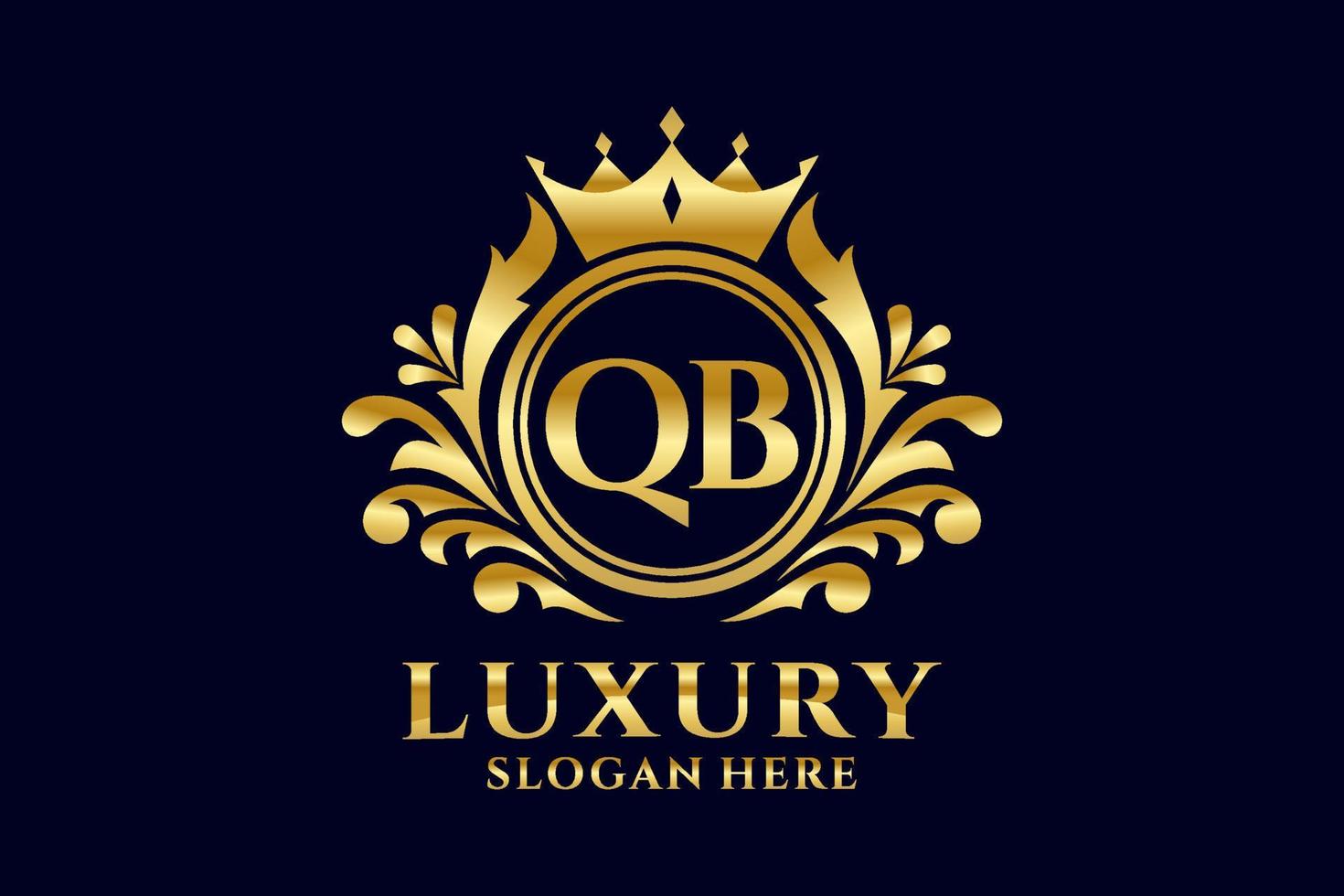Initial QB Letter Royal Luxury Logo template in vector art for luxurious branding projects and other vector illustration.