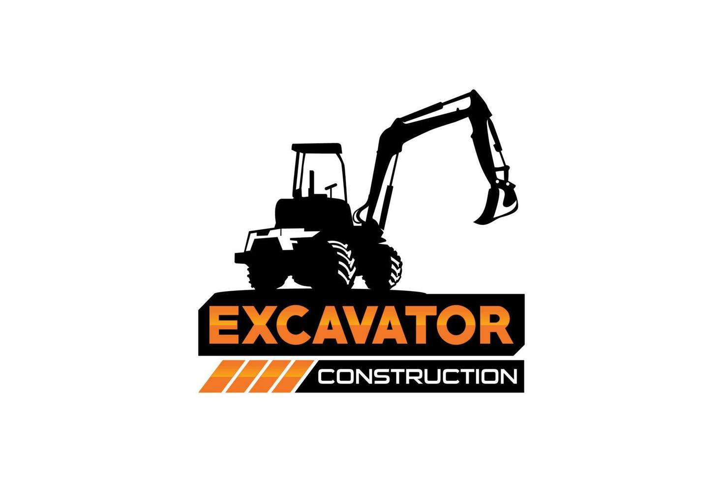 vector de plantilla de logotipo de excavadora. vector de logotipo de equipo pesado para empresa de construcción. ilustración creativa de excavadora para plantilla de logotipo.