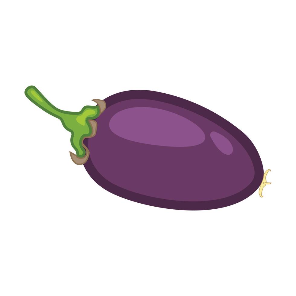 Flat design with purple eggplant on a white background vector