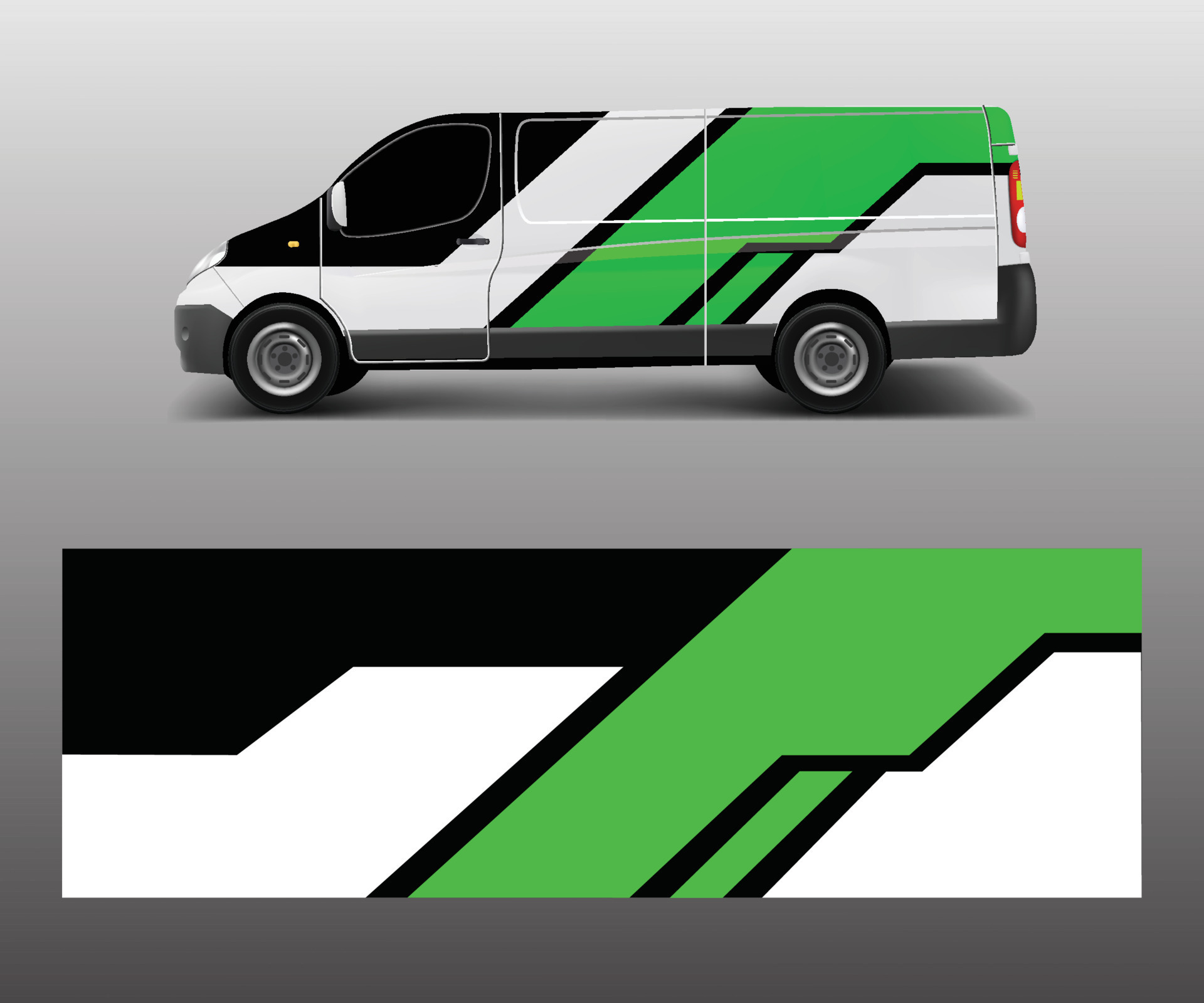 Van Wrap design template vector with wave shapes, decal, wrap, and Van Wrap design template vector with wave shapes, decal, wrap, and