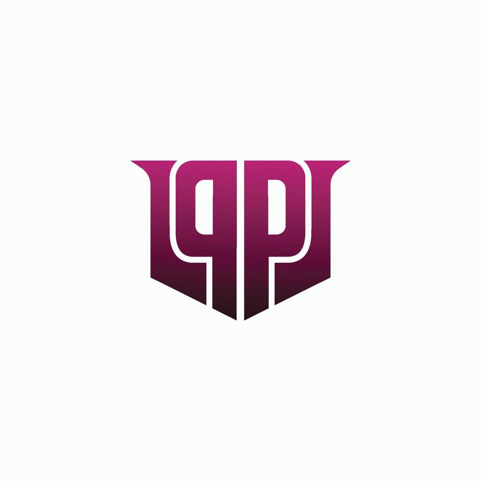 Capital P mirror on the wings of the frame with beautiful color embossed effect. e-sport letter logo design concept template vector