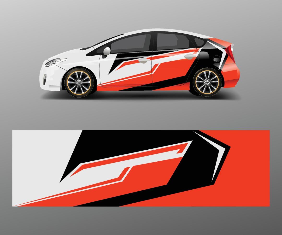 Envoltura de coche de carreras con formas de rayas abstractas para la empresa. vector de diseño de plantilla de diseño de vector de envoltura de carreras de autos deportivos