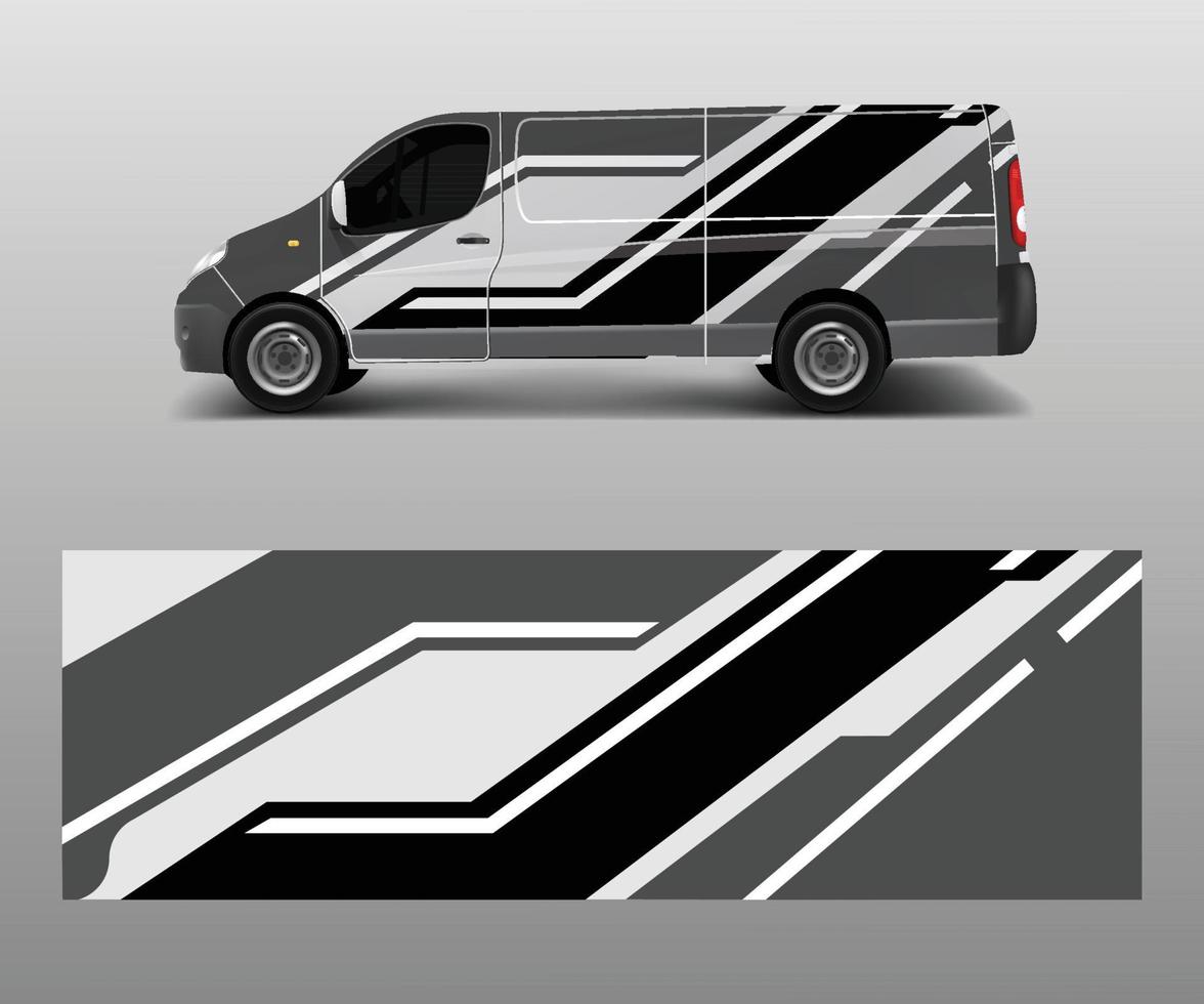 vector de envoltura de furgoneta de carga, diseños de rayas abstractas gráficas para vehículos de marca de envoltura