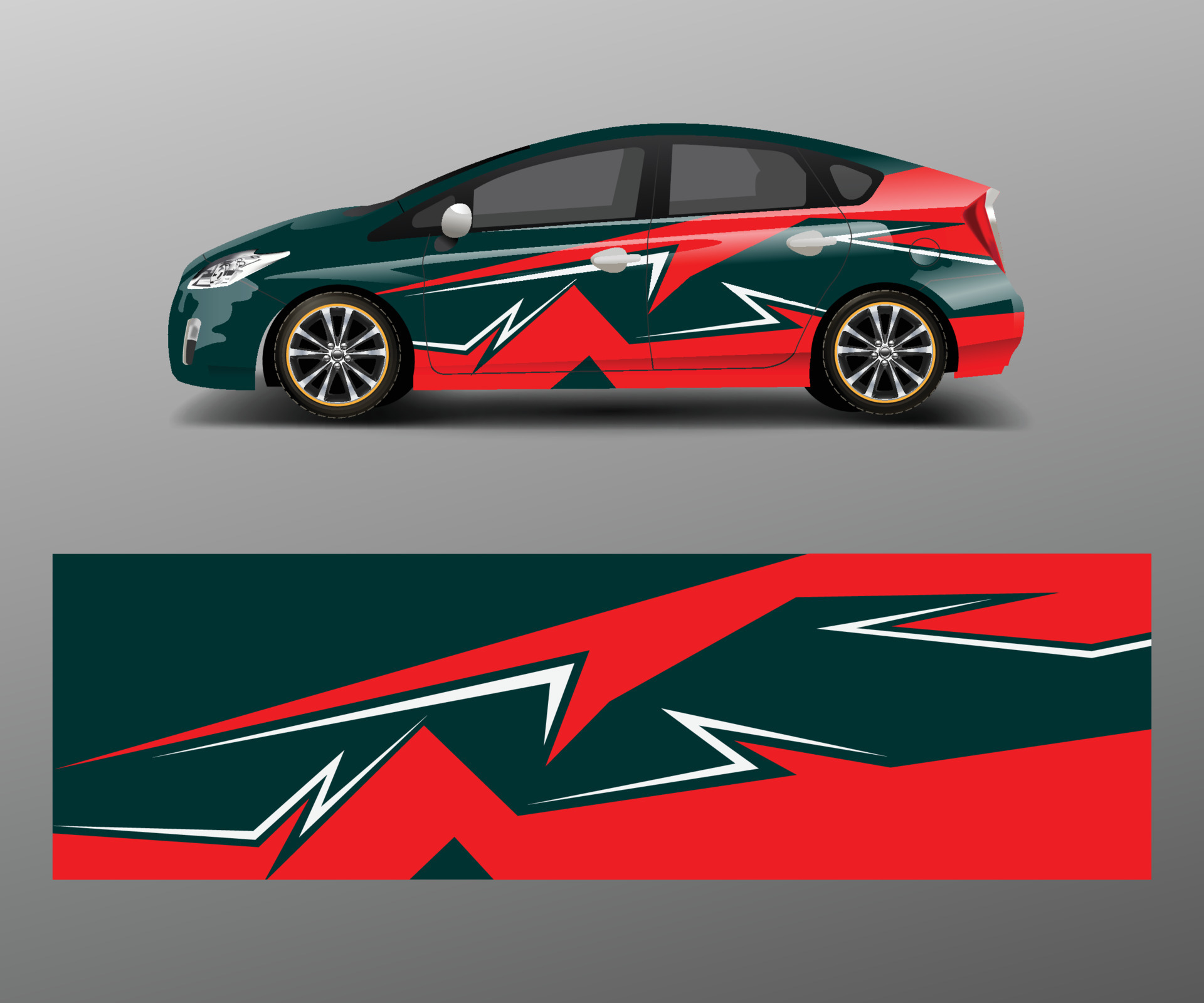 Car decal vector, graphic abstract racing designs for vehicle Sticker