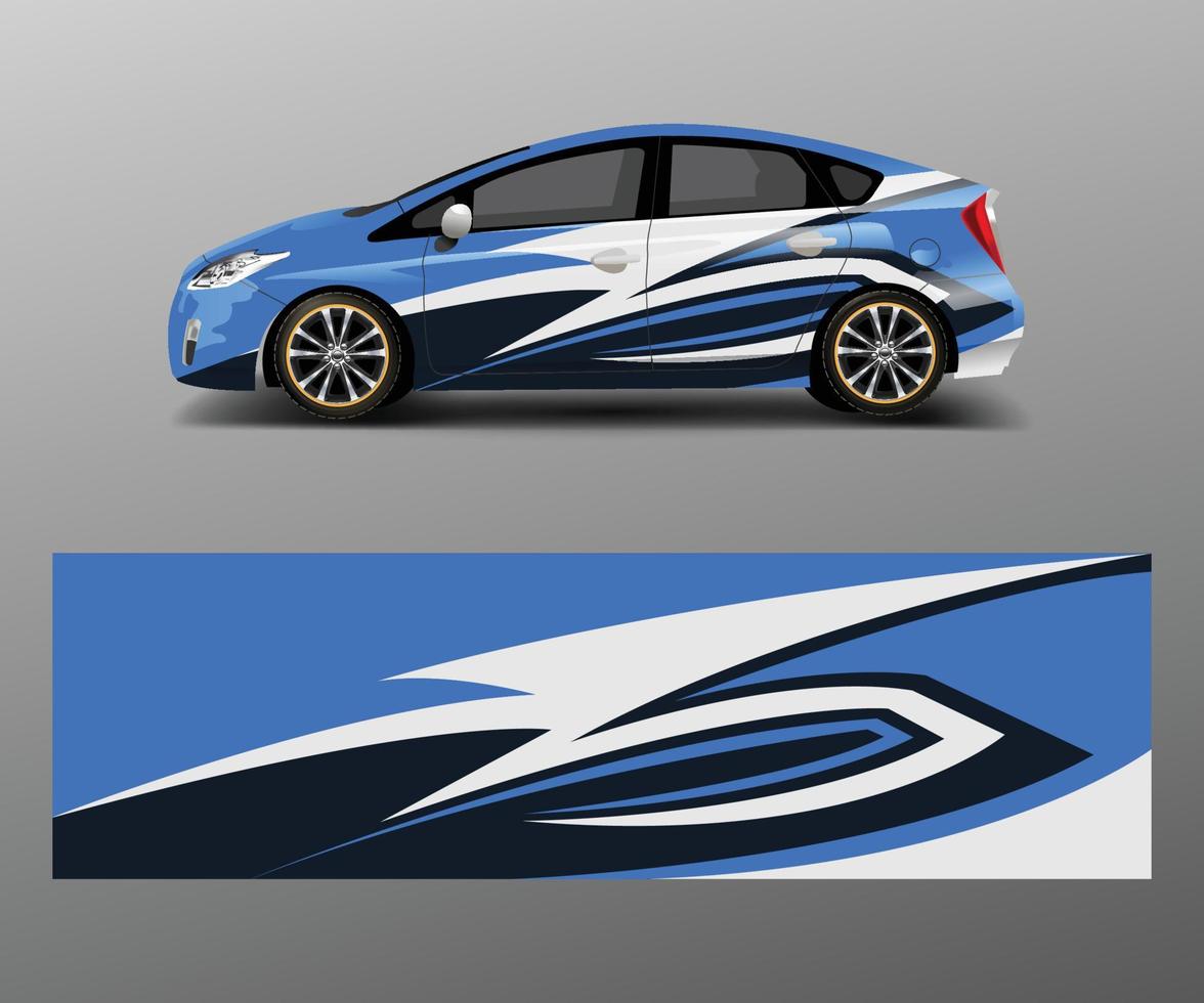 Envoltura de coche de carreras con formas de rayas abstractas para la empresa. vector de diseño de plantilla de diseño de vector de envoltura de carreras de autos deportivos