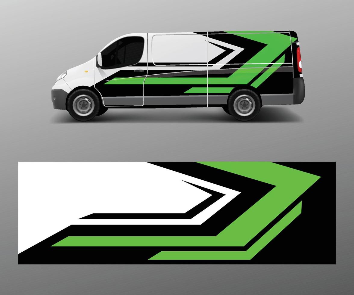 Graphic abstract wave designs for wrap vehicle, race car, branding car. Pick up truck and cargo van car wrap design vector. vector