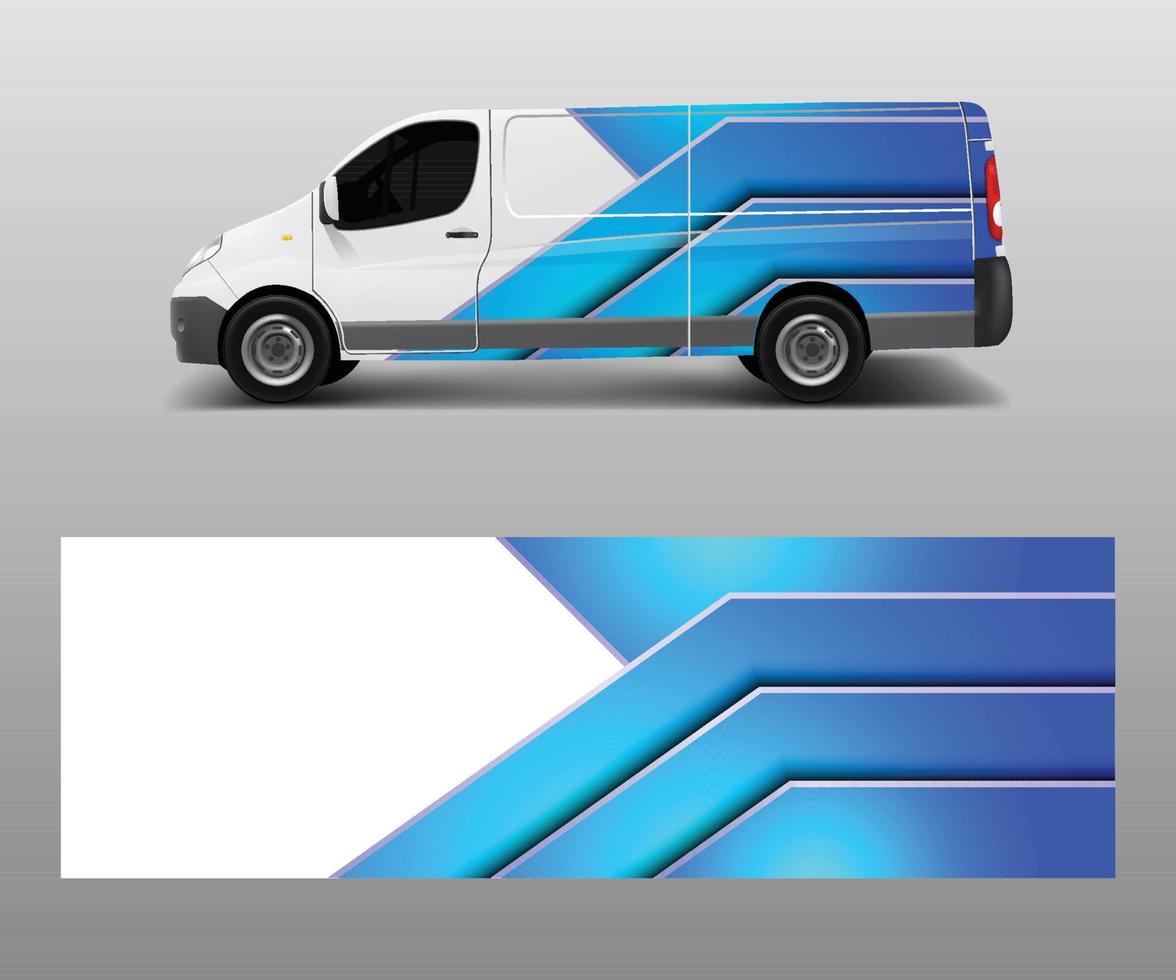 van decal wrap design vector for Company branding . Graphic wrap decal and sticker template vector