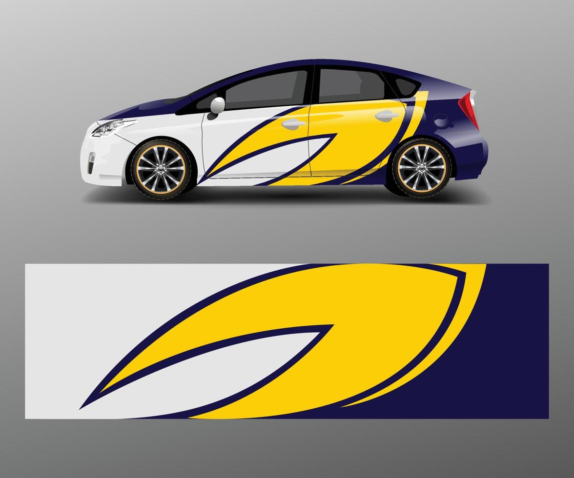 Car decal graphic vector wrap vinyl sticker. Graphic abstract wave shape designs for branding, race and drift car template design vector