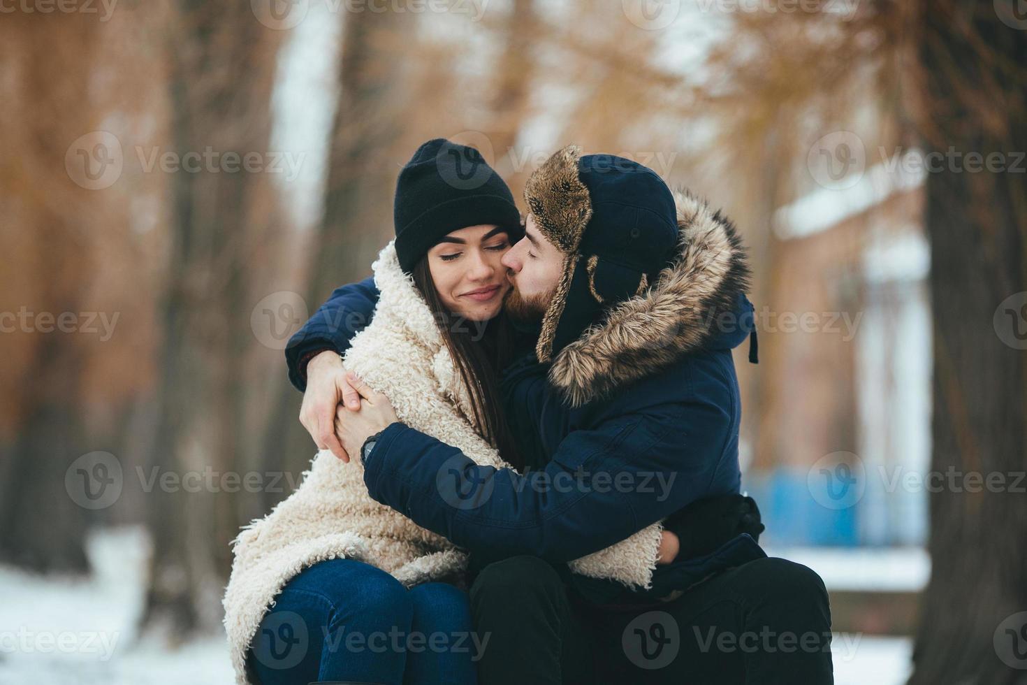 man and woman posing for the camera photo