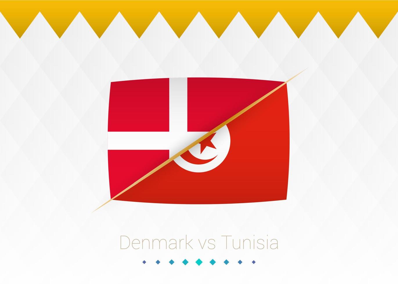 National football team Denmark vs Tunisia. Soccer 2022 match versus icon. vector