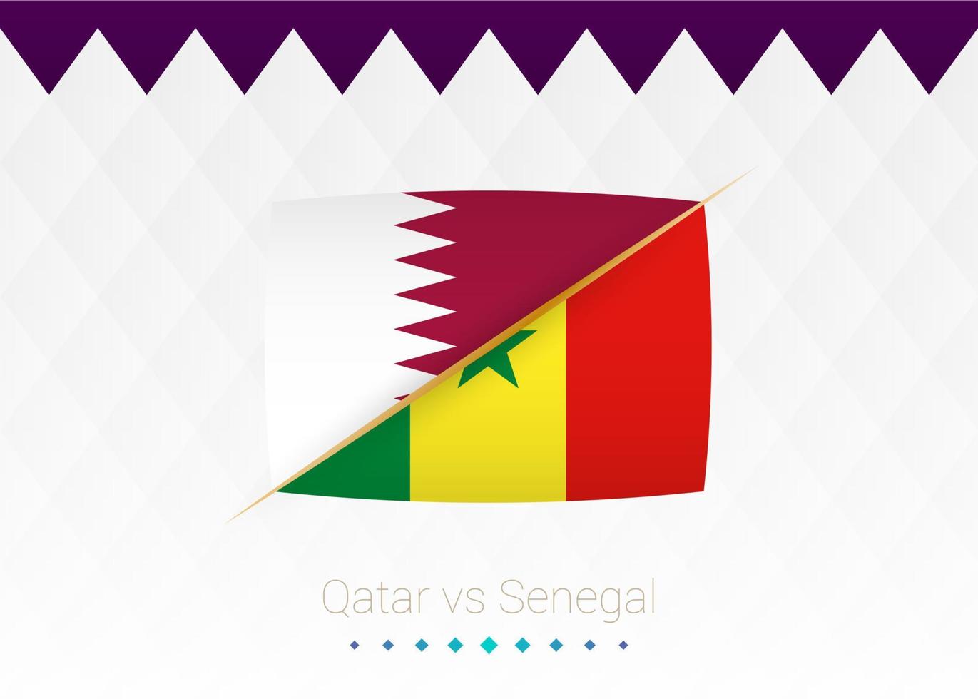National football team Qatar vs Senegal. Soccer 2022 match versus icon. vector