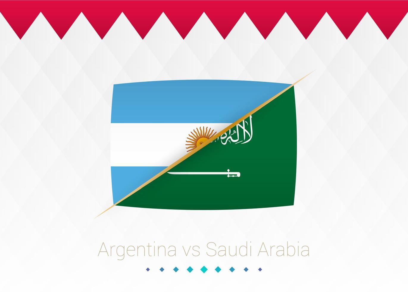 National football team Argentina vs Saudi Arabia. Soccer 2022 match versus icon. vector