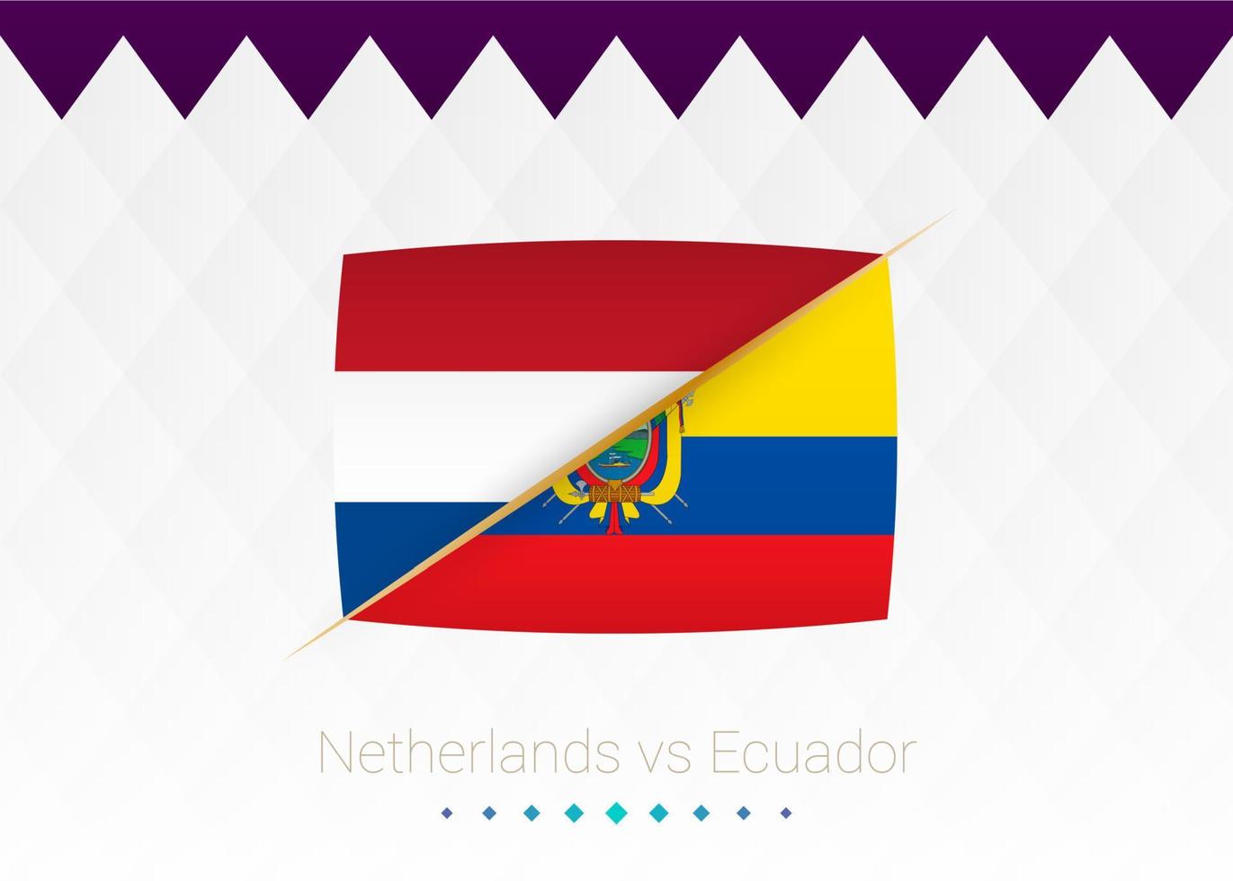 National football team Netherlands vs Ecuador. Soccer 2022 match versus icon. vector