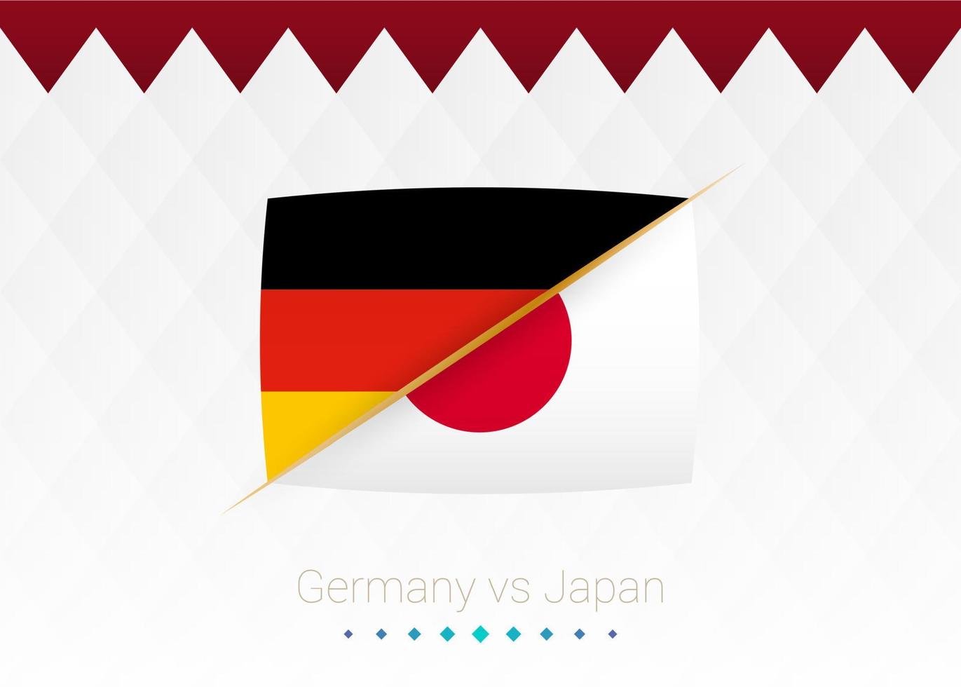National football team Germany vs Japan. Soccer 2022 match versus icon. vector