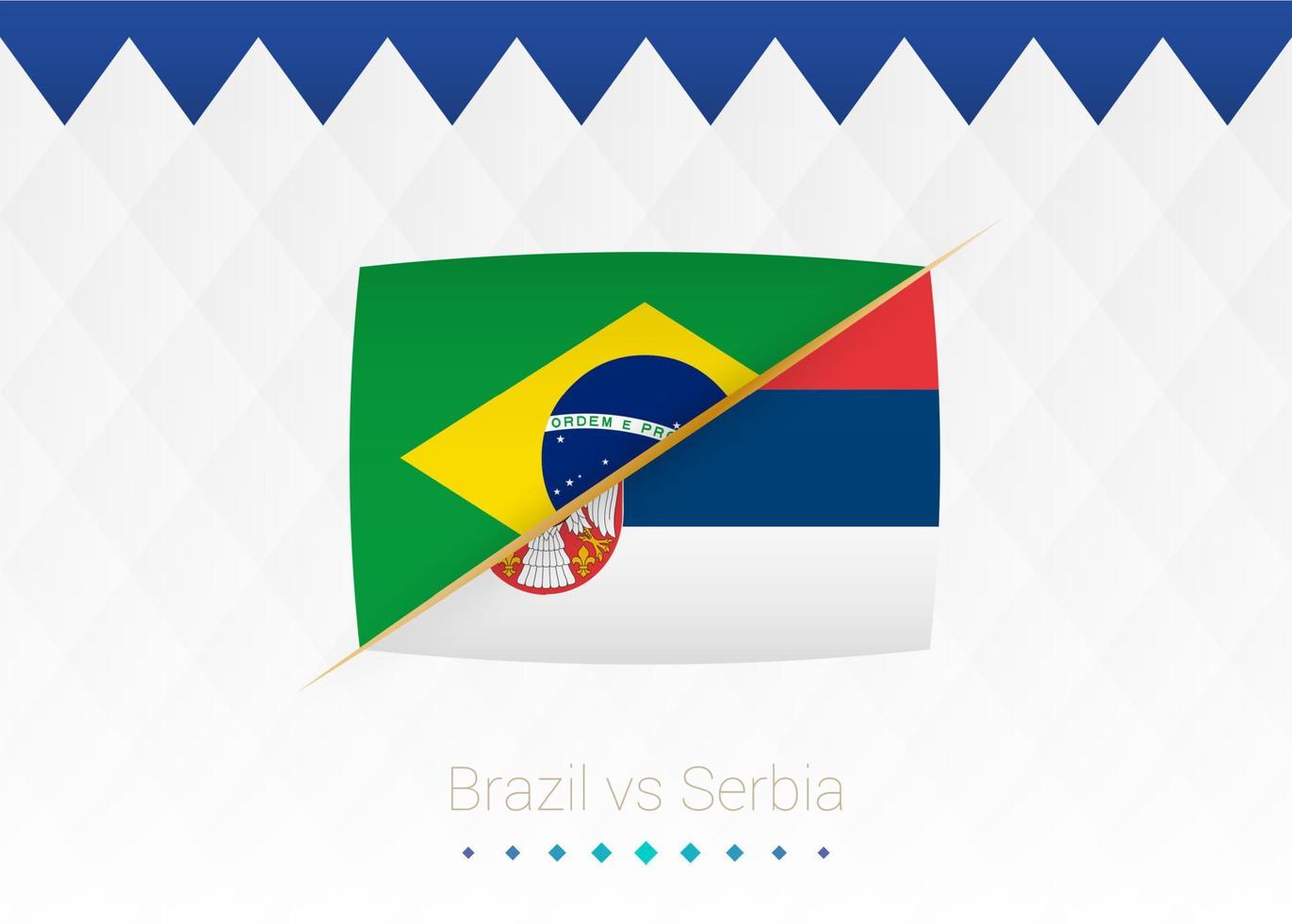selección nacional de fútbol brasil vs serbia. partido de fútbol 2022 contra icono. vector