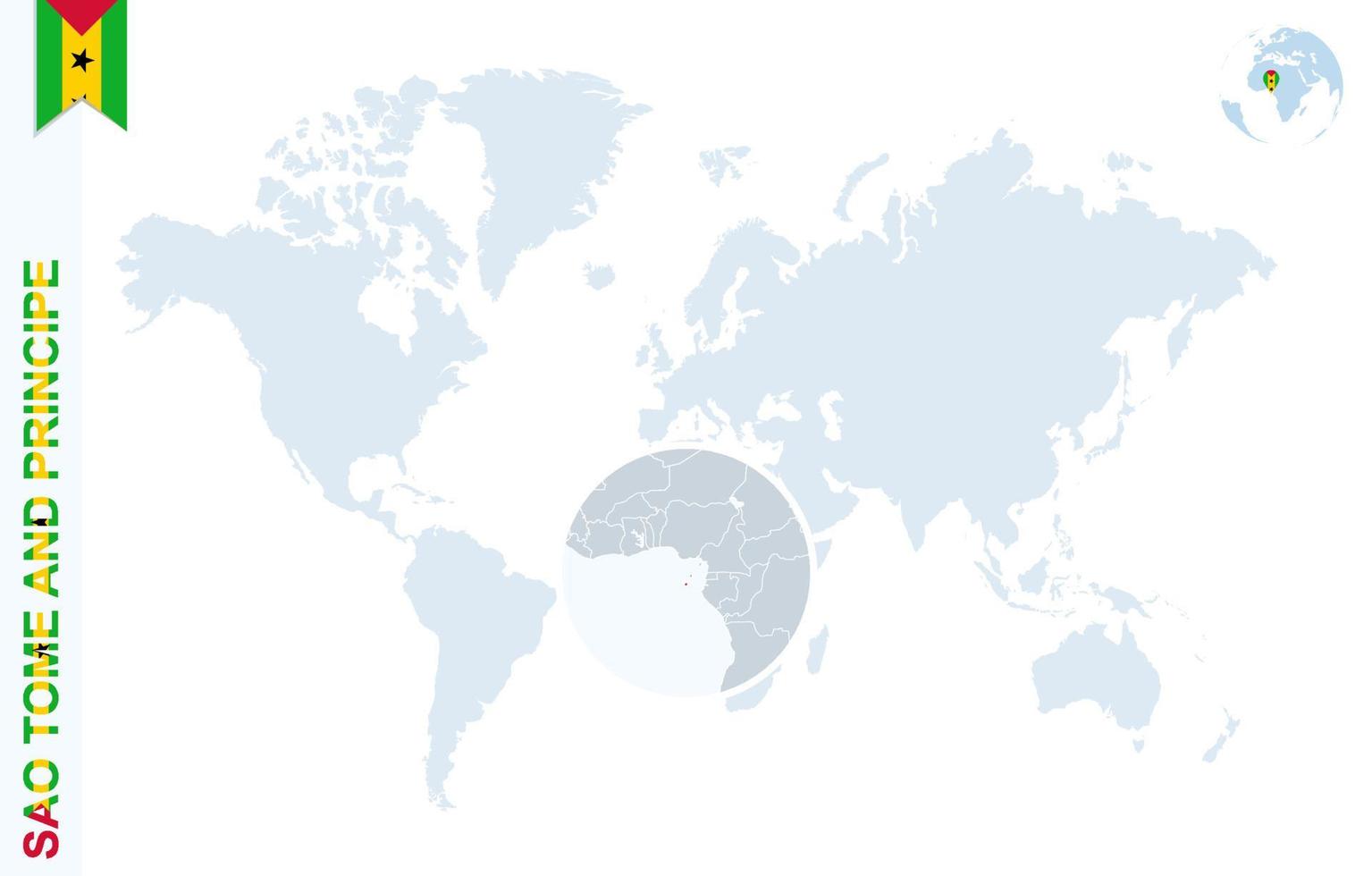 Blue world map with magnifying on Portugal. 11494921 Vector Art at