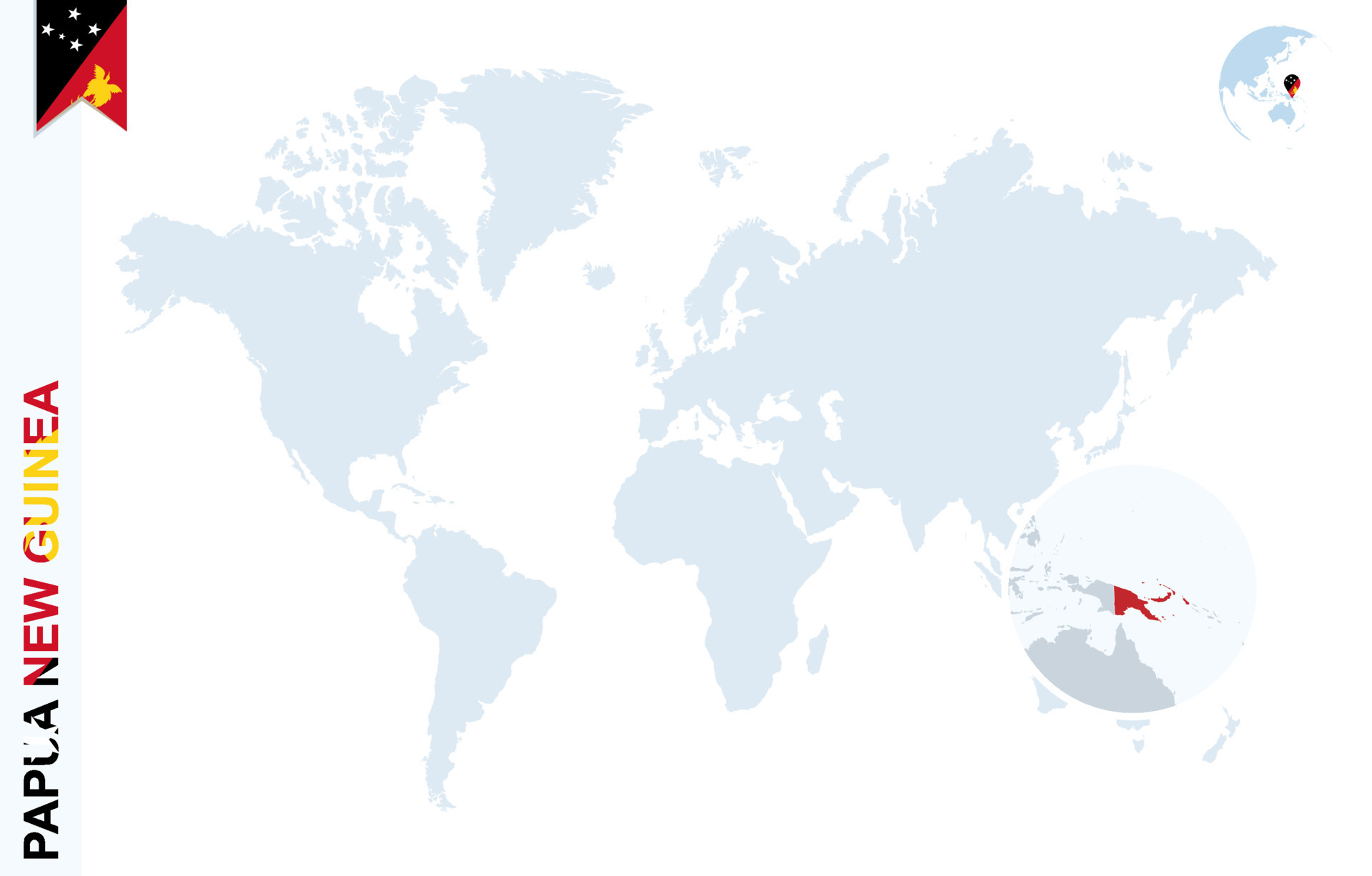 Blue World Map With Magnifying On Papua New Guinea 11494848 Vector Art Blue World Map With Magnifying On Papua New Guinea Vector