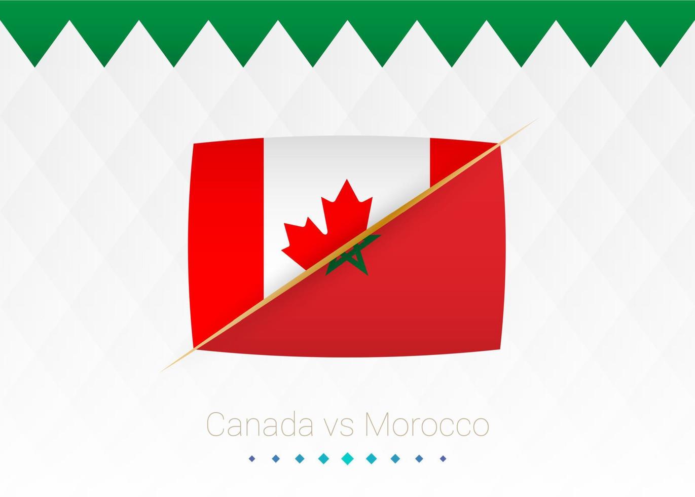 National football team Canada vs Morocco. Soccer 2022 match versus icon. vector